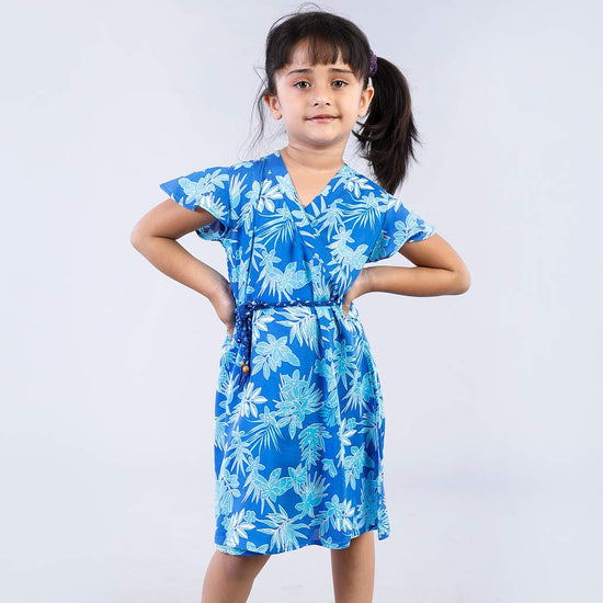 Tropical Overlap Tie Maxi Dress For Daughter