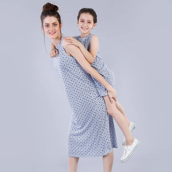 Summer Love Midi Printed Dress For Mom And Daughter