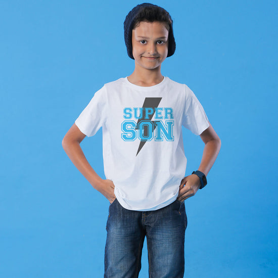 Super Dad, Daughter and Son White Tee For Son