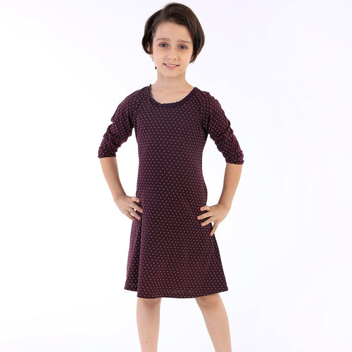 Browny Flare Dress For Daughter