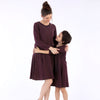 Browny Flare Dress For Mom And Daughter