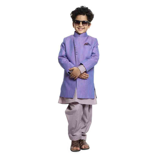 An Elegant Light purple indo-western set for Father-Son