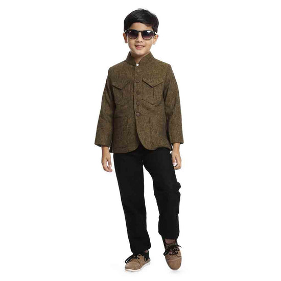 Multipocket bandhgala blazer for Father-Son
