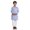 Light blue kurta with White pyjama set for boys