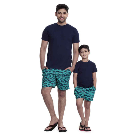 Teal green car Print boxers Only