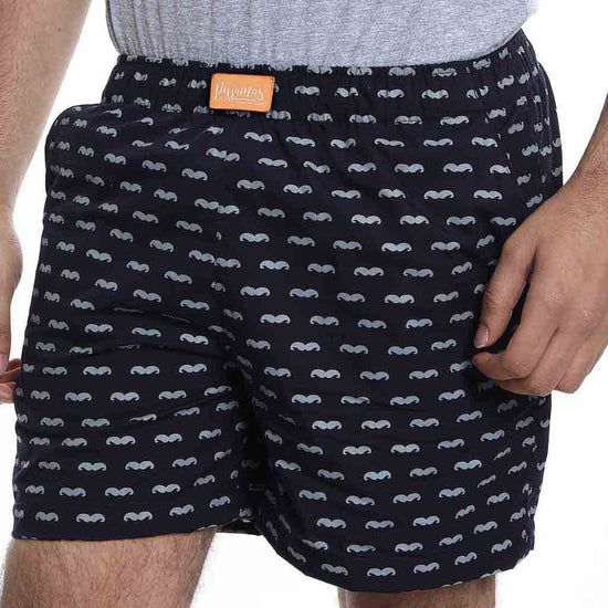 Cotton rich black moustache Boxers only