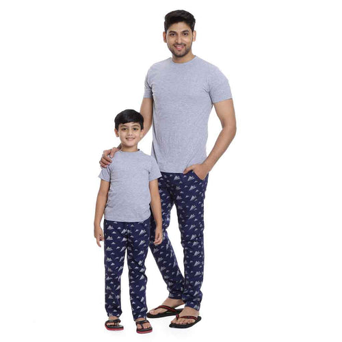 Cotton rich navy blue aircraft Print Pyjamas Only