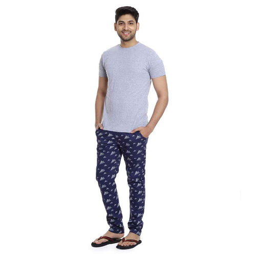 Cotton rich navy blue aircraft Print Pyjamas Only