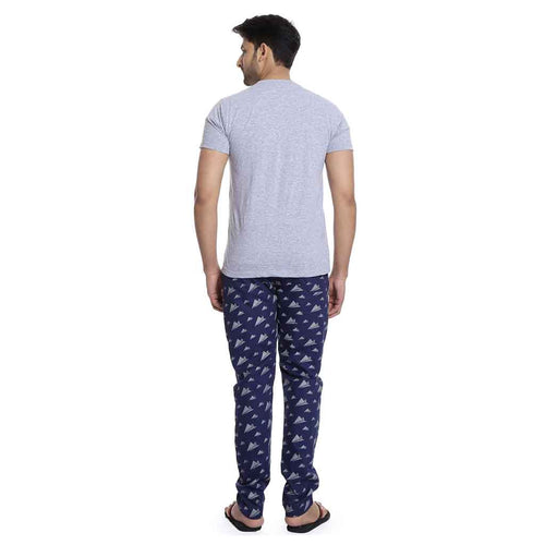 Cotton rich navy blue aircraft Print Pyjamas Only