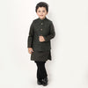 Elegant Military Green Matching Kurta-bandi Set For Son