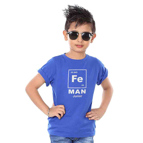 Royal Blue Iron Man Father And Son Tees