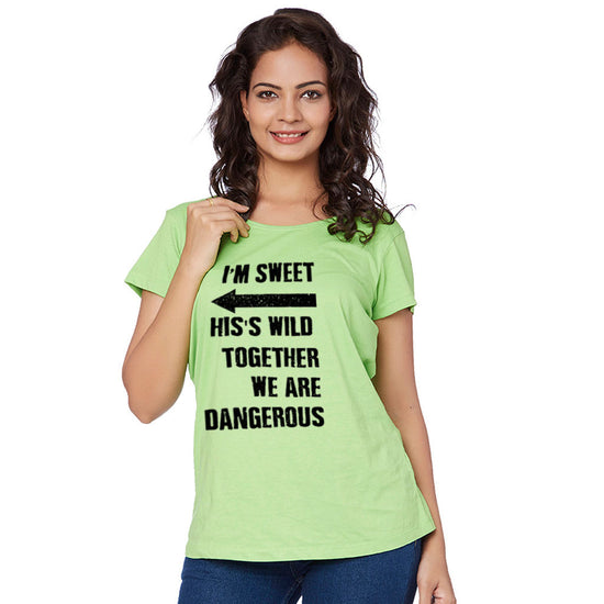 I Am Wild She Is Sweet Couple Tees for women