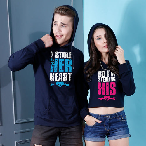 I Stole His/Her Heart, Matching Hoodie For Men And Crop Hoodie For Women