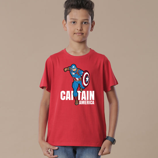 Here Comes Captain America, Matching Marvel Tees For Son