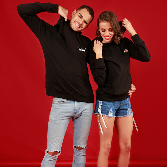 King And Queen (Black), Matching Hoodies For Couples