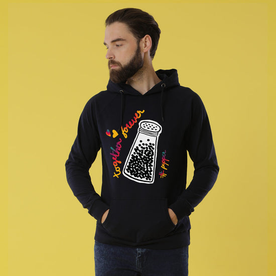 Like Salt And Pepper Black Hoodie For Men