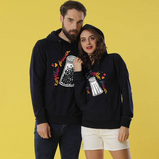Like Salt And Pepper, Matching Black Hoodies Set For Couples