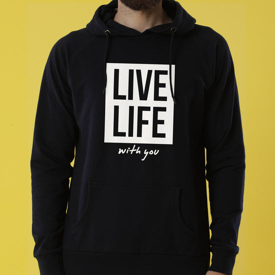 Live Life, Matching Black Hoodies For Couple