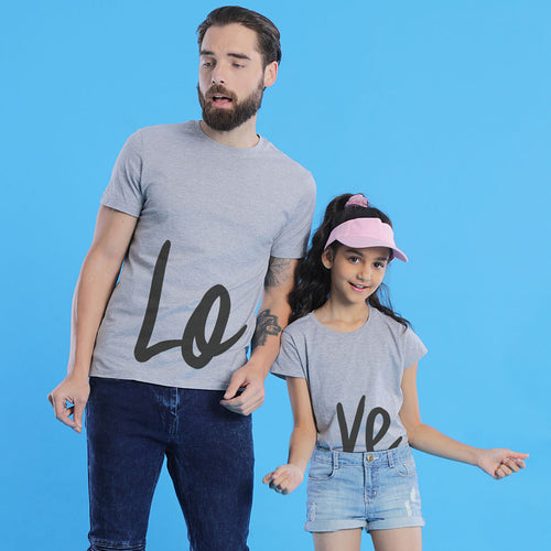 Love Dad And Daughter Matching Tshirt