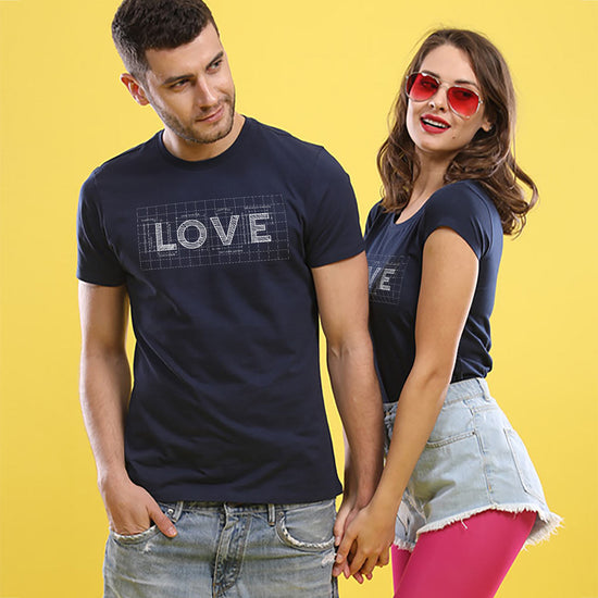 Love Grid Couple Tees