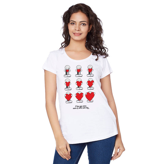 Love You More & More Each Day Couple Tees for women