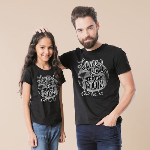 Love You To The Moon Dad & Daughter Tees