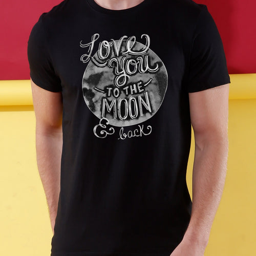 Love You To The Moon Matching Couples Crop Top & Tee