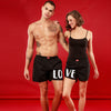 Love Couple Similar Black Cotton Boxers