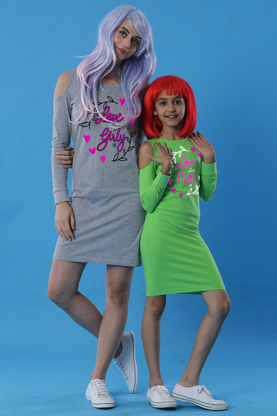 True Love Matching Cold Shoulder Dresses For Mom And Daughter