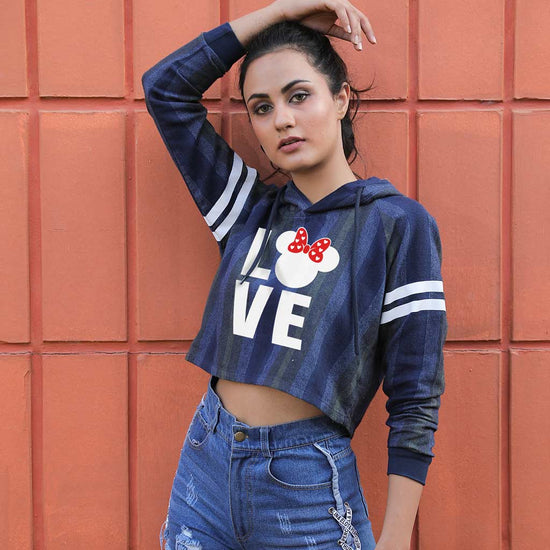 Love Disney, Matching And Crop Hoodie For Women