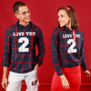 Love You 2 (Woven Pattern), Matching Hoodie For Men And Crop Hoodie For Women