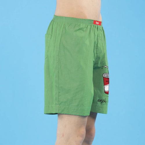 Made For Each Other Twining Green Couple Boxers