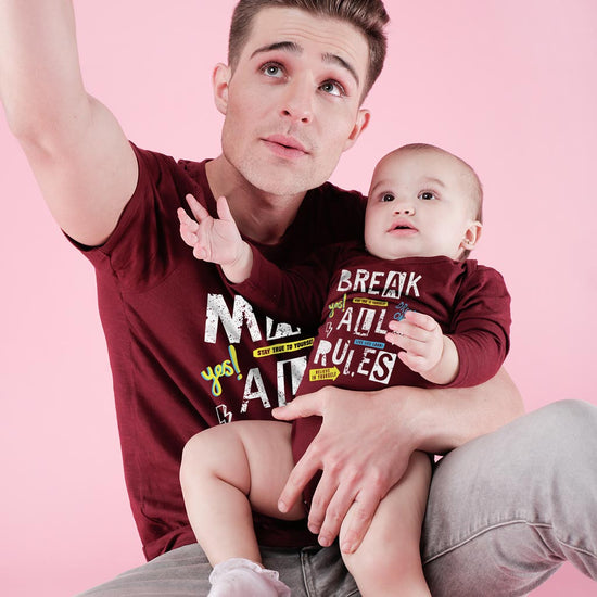 Make/Break All The Rules, Matching Tee And Bodysuit For Dad And Baby (Boy)
