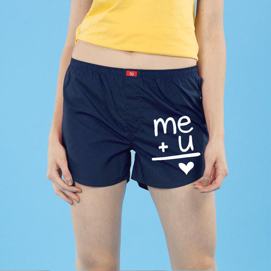 Me+U,  Matching Navy Blue Couple Boxers For Women