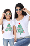 Merry Christmas Tree , Mom And Daughter Tees