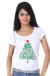 Merry Christmas Tree, Single Tee  For Women