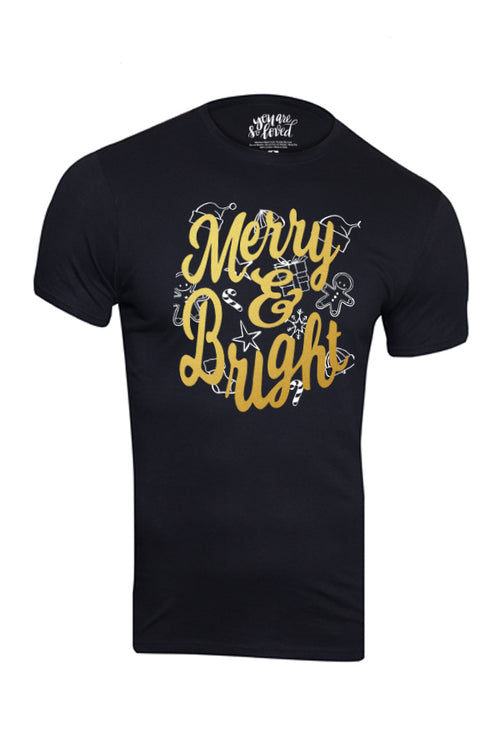 Merry And Bright Dad And Baby Tees