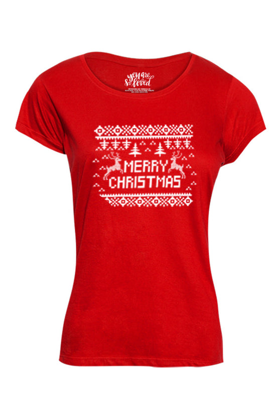 Festive Christmas Couple Tees For Women