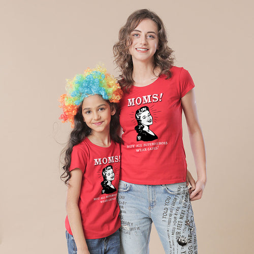 Mom Superhero Mom Daughter Tees