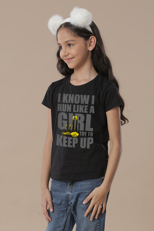 I know I run like a Girl Tee for Girls