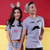 Moustache/Eyelash Couple Crop Top & Tee