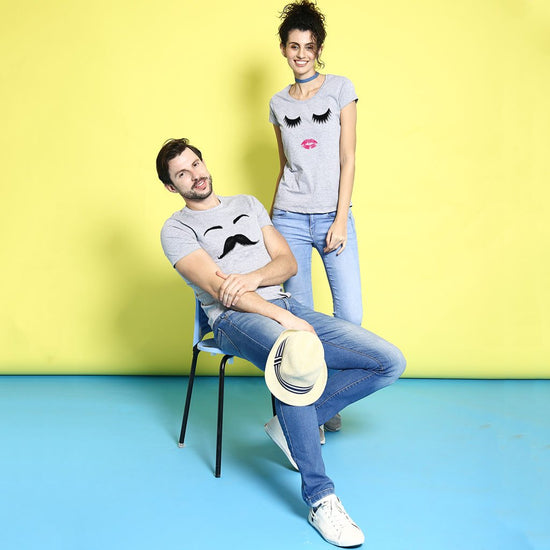 Moustache/Eyelash Couple Tees