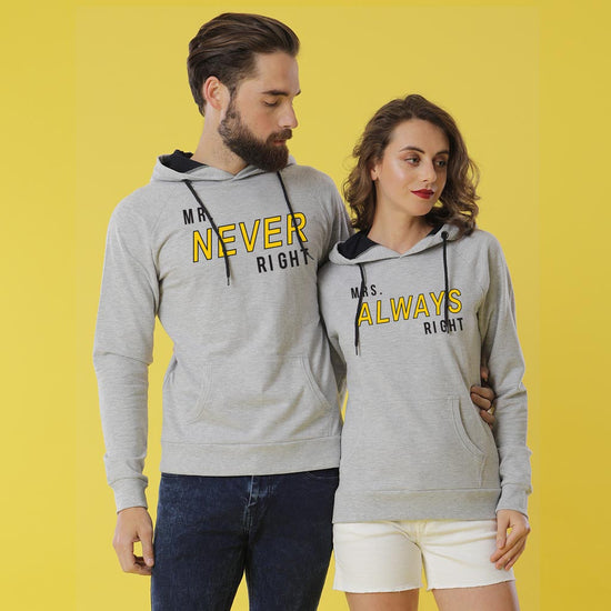 Mrs Always Right, Matching Hoodies For Couples