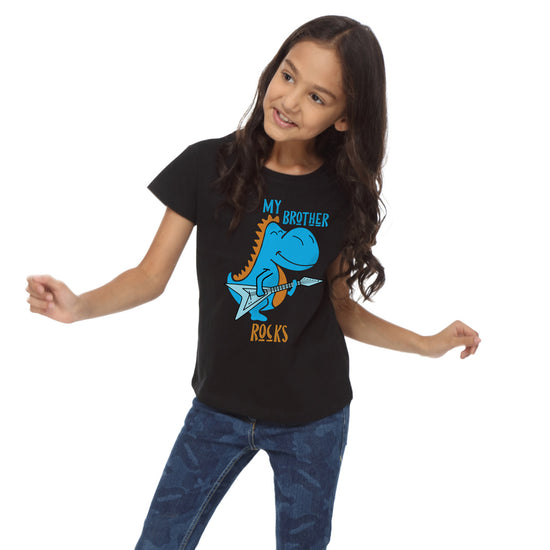 My Brother/Sister Rocks, Matching Sibling Tees For Girl