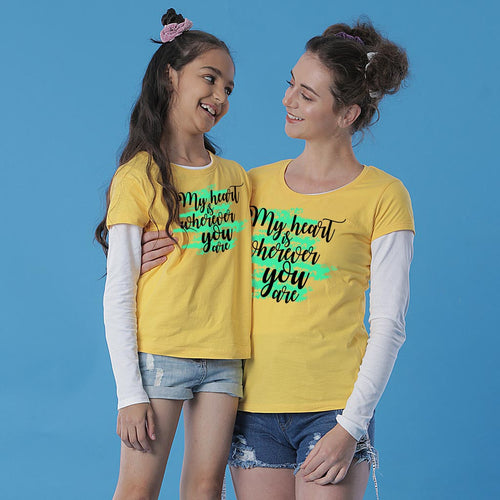 My heart Is Where You Mom & Daughter Tees