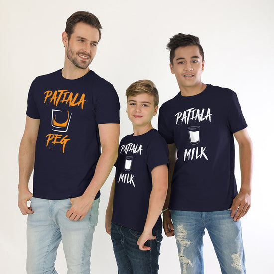 Patiala Peg, Dad And Sons' Matching Tees
