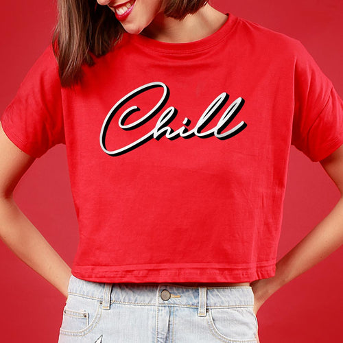 Netflix And Chill, Red Matching Couple Crop Top And Tee