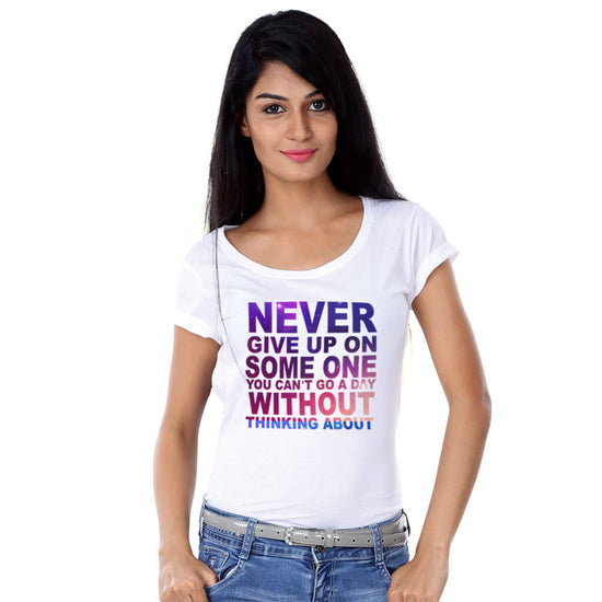 Never Give Up On Some One Couple Tees for women