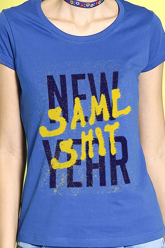 Grafitti Print New Years Tee For Women