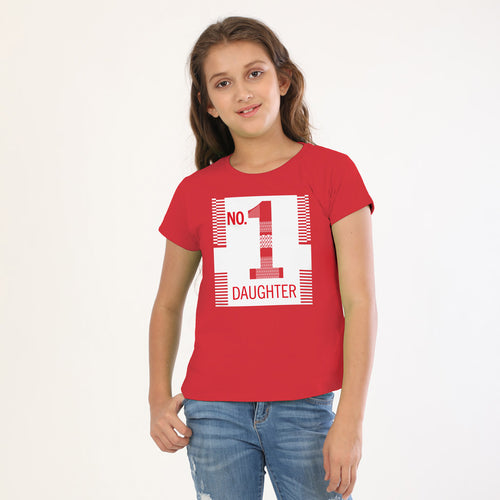 No 1 Dad And Daughter Red Matching Adult Tees For Daughter